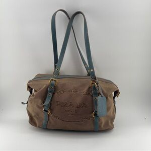 Prada Canapa Logo Canvas Shoulder Bag